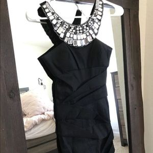 Black Dress with Studded Collar